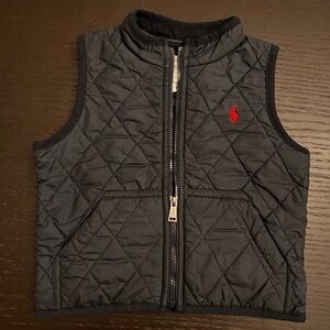 Ralph Lauren Baby Boy Black Quilted Vest 12M